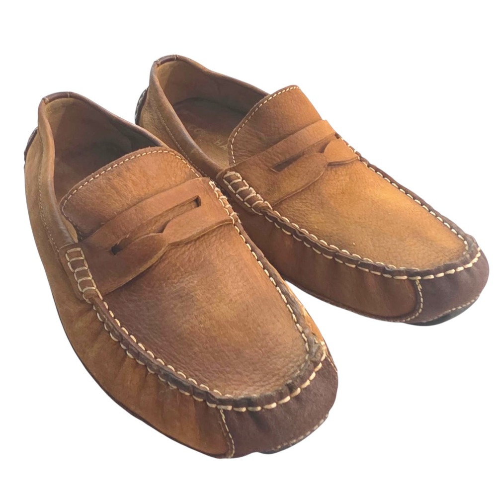 Cole Haan Mens Gunnison Tan Leather Driving Penny Loafers C30966 Size 7.5 M